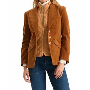 NEW TYLER BOE goldie corduroy jacket in leather brown